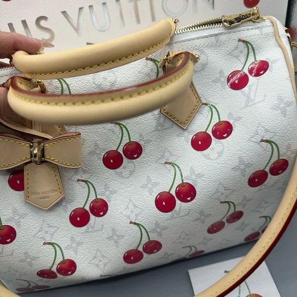 🍒🍒🍒Louis Vuitton x Takashi Murakami Cherry soft speedy 30 🍒🍒🍒🍒 - Picture 4 of 9